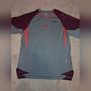 Mens Virginia Tech Nike Dri Fit v-neck performance short sleeve shirt size small